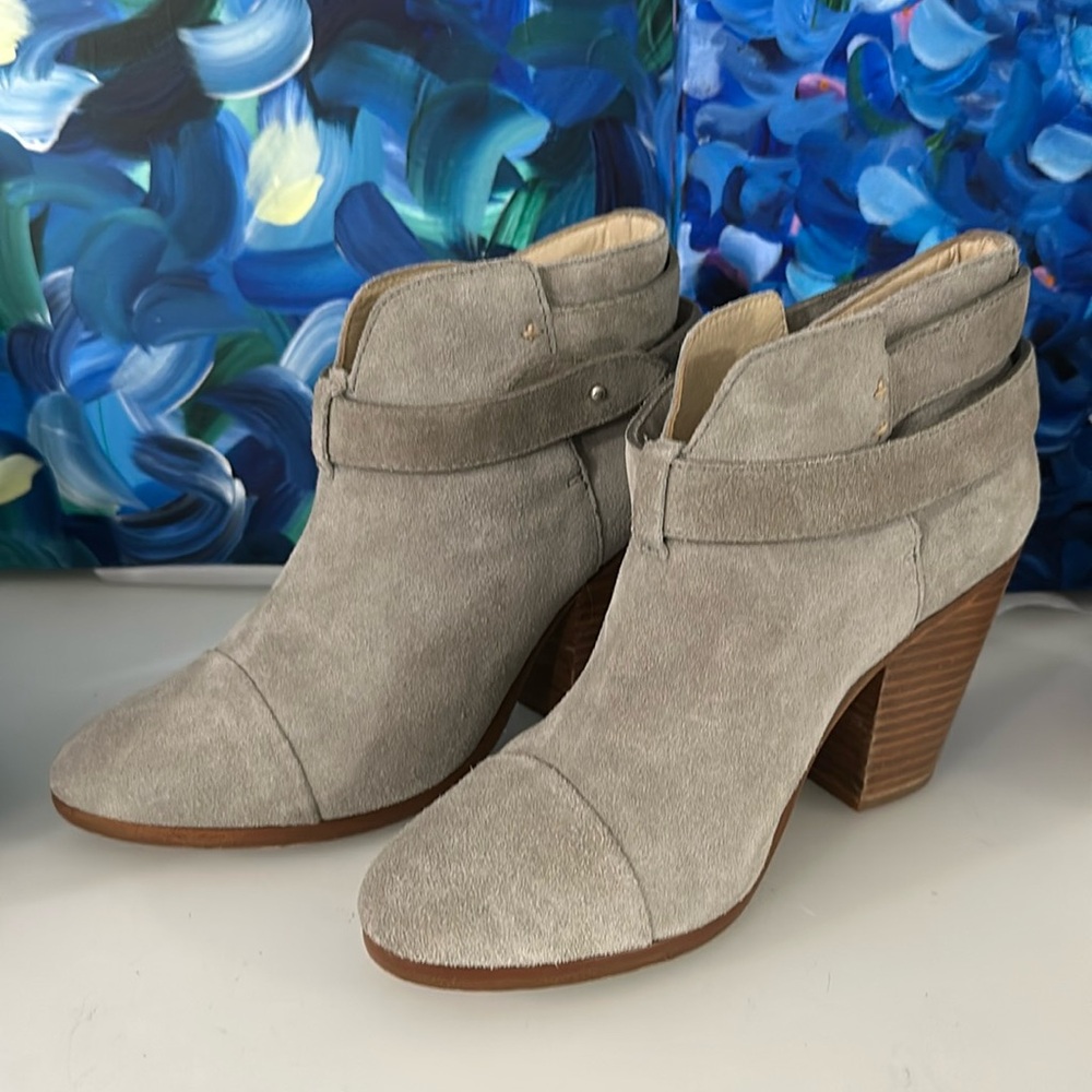 Rag and bone gray suede booties size 37.5